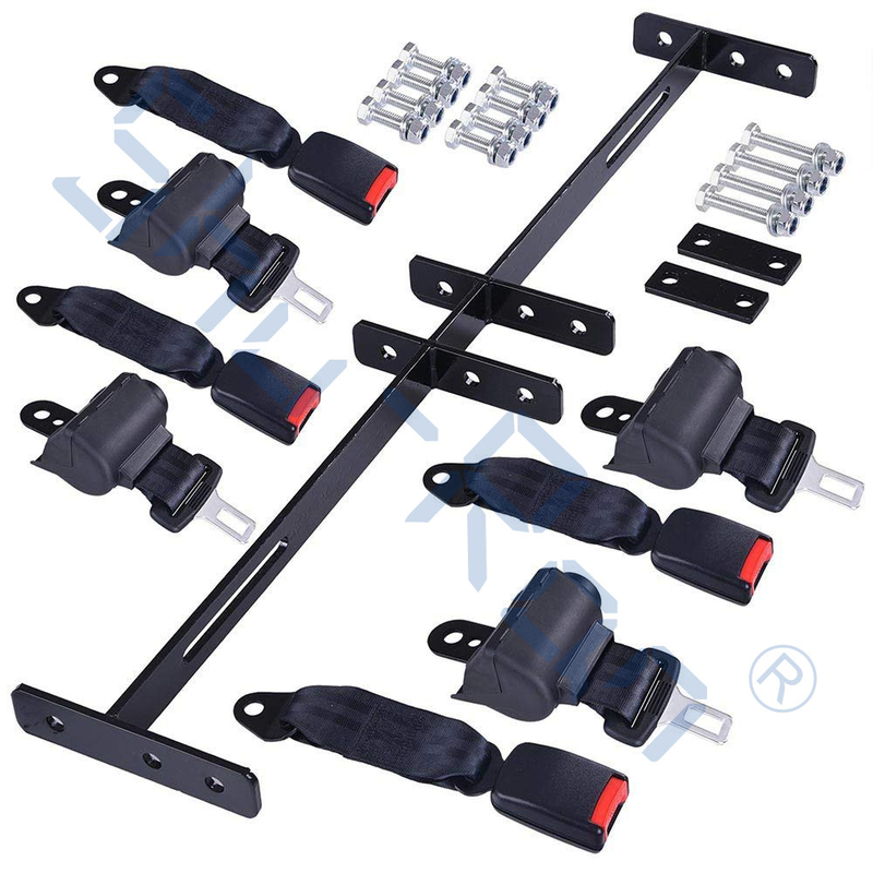 Universale ritrattabile nero del passeggero di Kit Club Car EZGO Yamaha 4 della cintura di sicurezza del carretto di golf