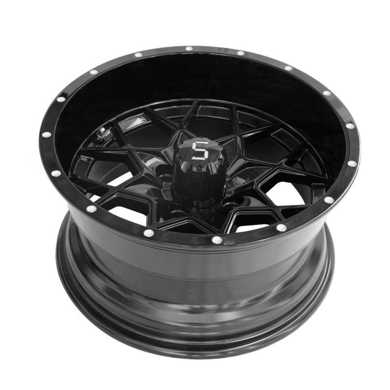 Ruote di alluminio a 14 pollici PCD nero lucido 4/101.6 del carretto di golf di vortice