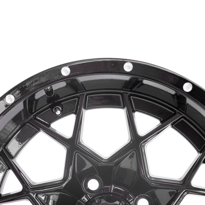 Ruote di alluminio a 14 pollici PCD nero lucido 4/101.6 del carretto di golf di vortice