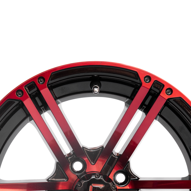 L'alluminio a 14 pollici del carretto di golf spinge il modello rosso 101,6 PCD del nero 4X4 Bolt di lucentezza a 7 pollici largamente