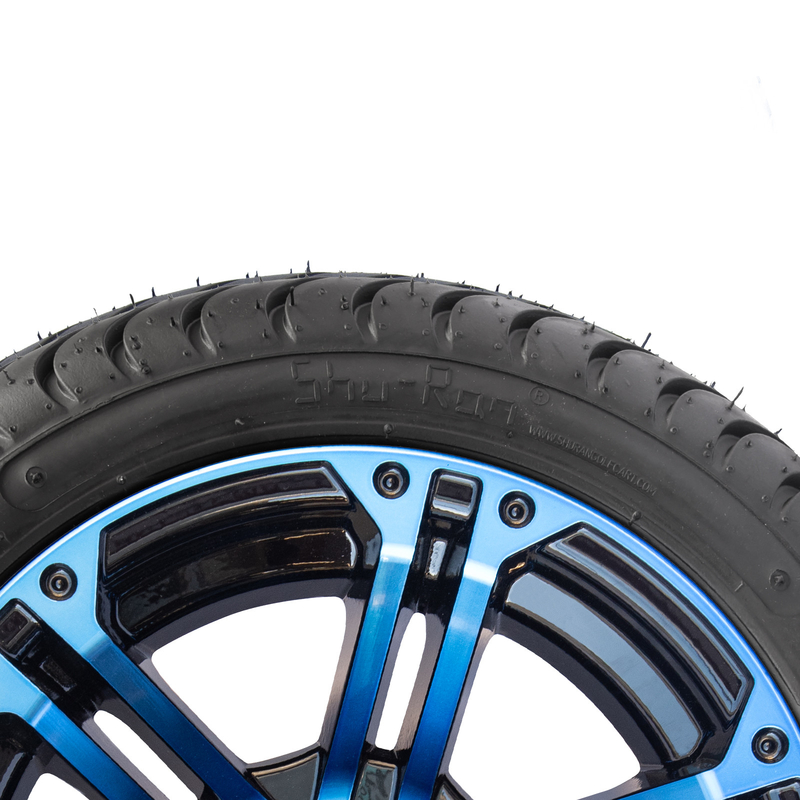 Orli a 12 pollici del carretto di golf e gomma 4 neri lucidi blu combinati/101,6 PCD