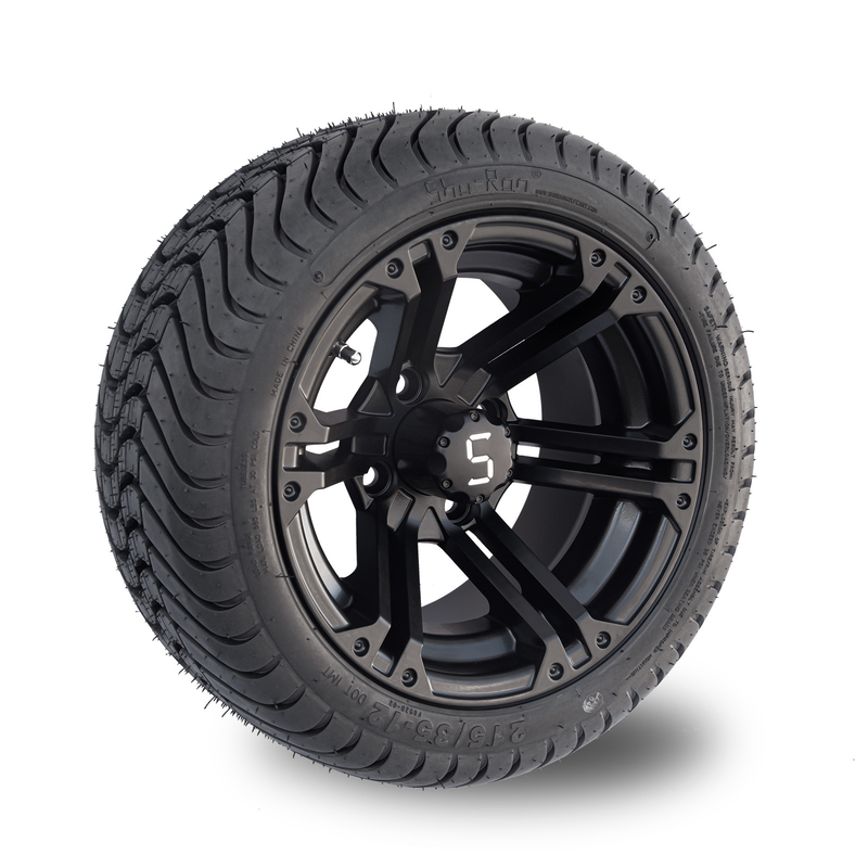 gomma combinata 101,6 PCD combinati di basso profilo 215/35-12 della gomma di 12x7 Matte Black Golf Cart Wheel