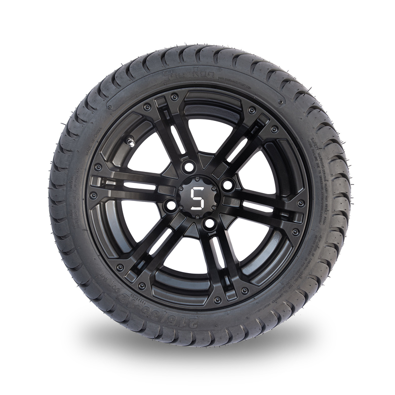 gomma combinata 101,6 PCD combinati di basso profilo 215/35-12 della gomma di 12x7 Matte Black Golf Cart Wheel