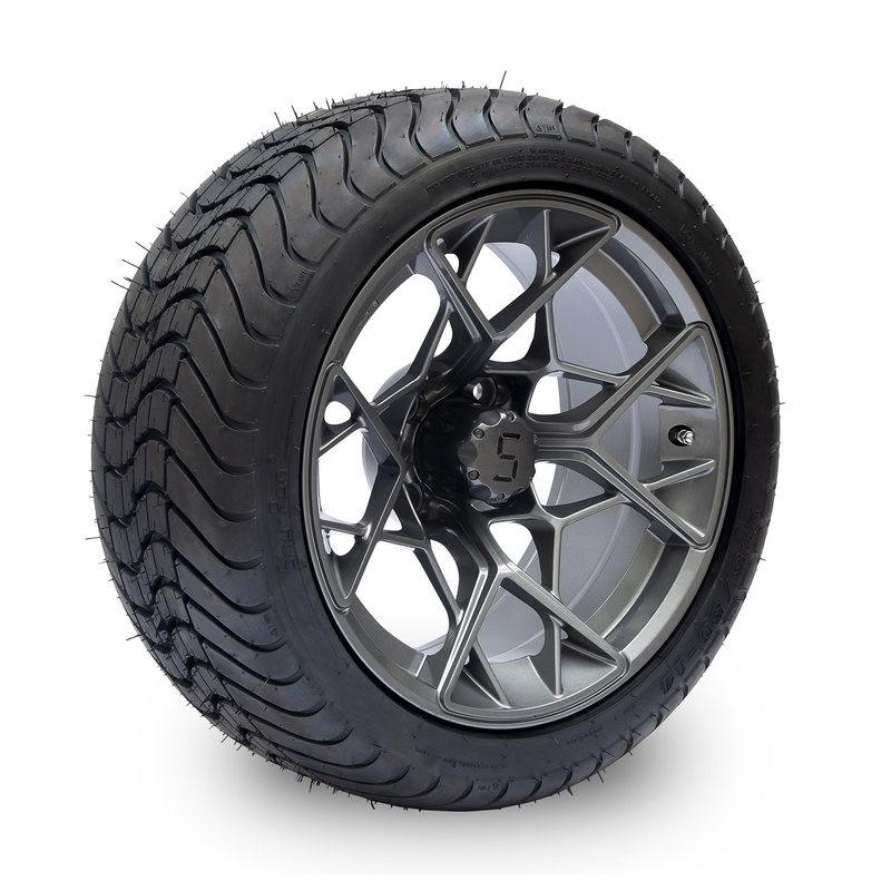 Ruote a 14 pollici e gomme del carretto di golf di rivestimento del Gunmetal 225/30-14 101,6 modello di PCD 4x4 Bolt