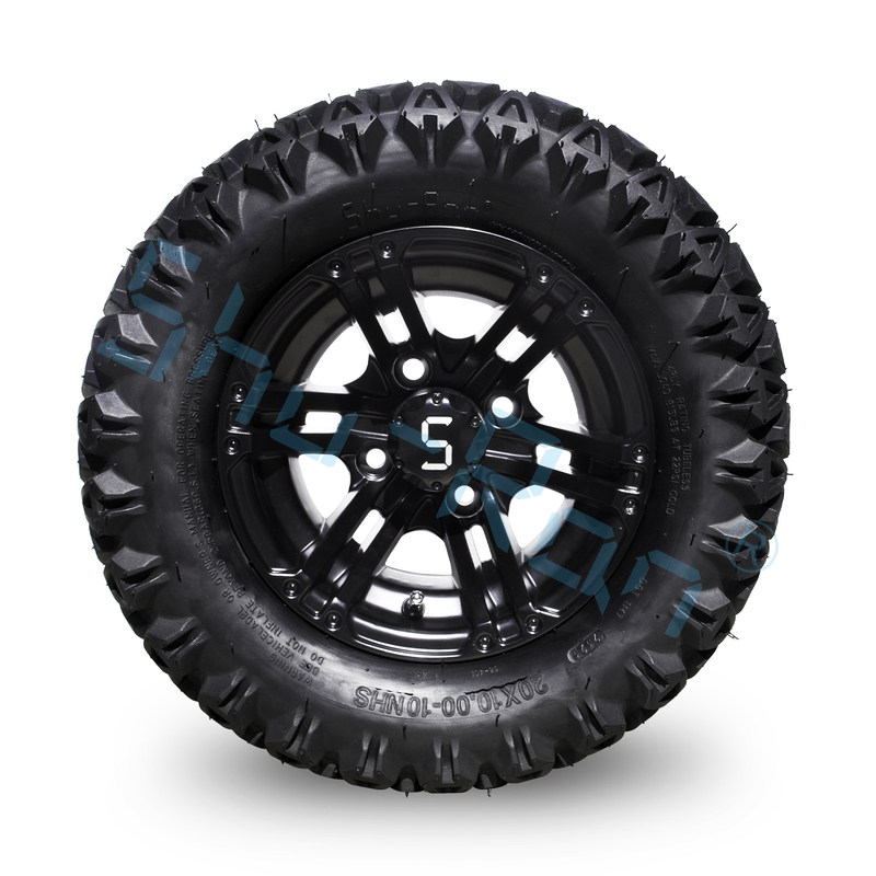 20*10-10 Pneumatici e ruote per carrelli da golf per tutti i terreni Legatura di alluminio 10 pollici 4 PLY senza tubi