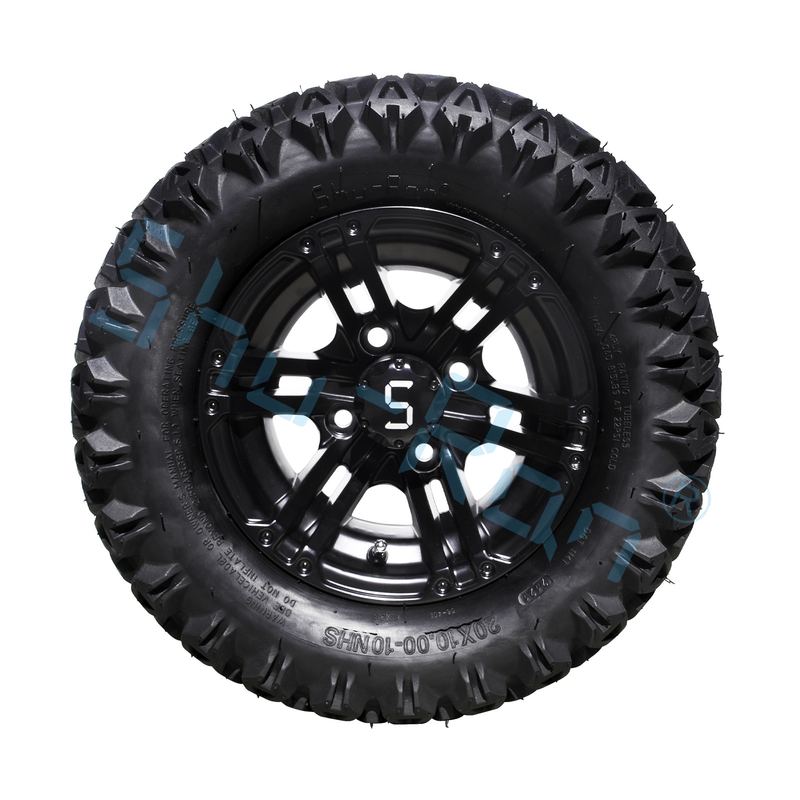 20*10-10 Pneumatici e ruote per carrelli da golf per tutti i terreni Legatura di alluminio 10 pollici 4 PLY senza tubi