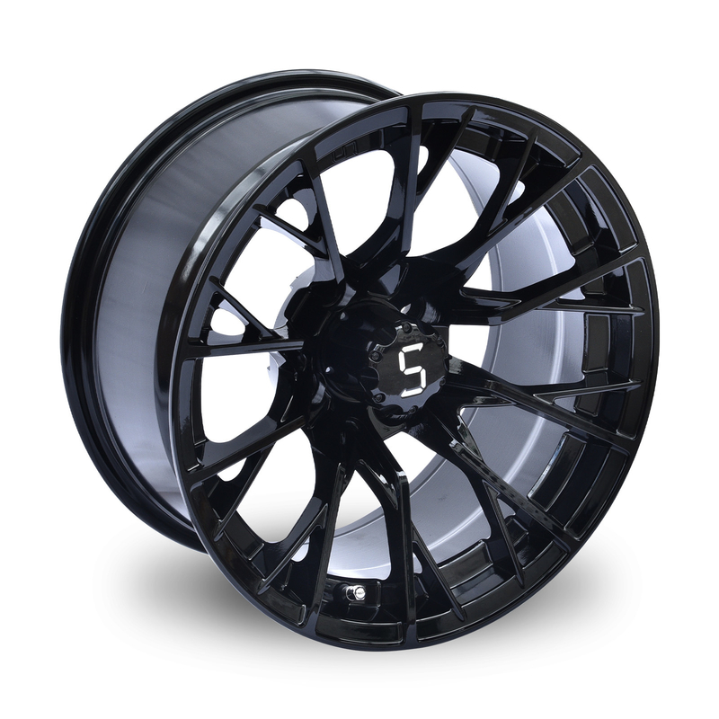 Shuran 14 pollici Golf Cart Ruote e pneumatici Machined/Gloss Ruota nera 4/101.6 bullone