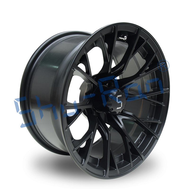 Shuran Nuovo 14' Rims Matte Nero Aluminico Golf Cart Ruota 14x7 Universale 4 Bolt Pattern
