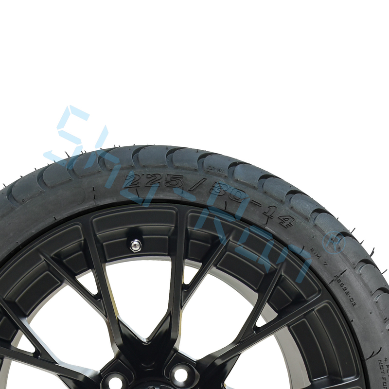 Ingrosso Glossy Black 14 pollici cerchi con DOT Approve pneumatici per carrelli da golf