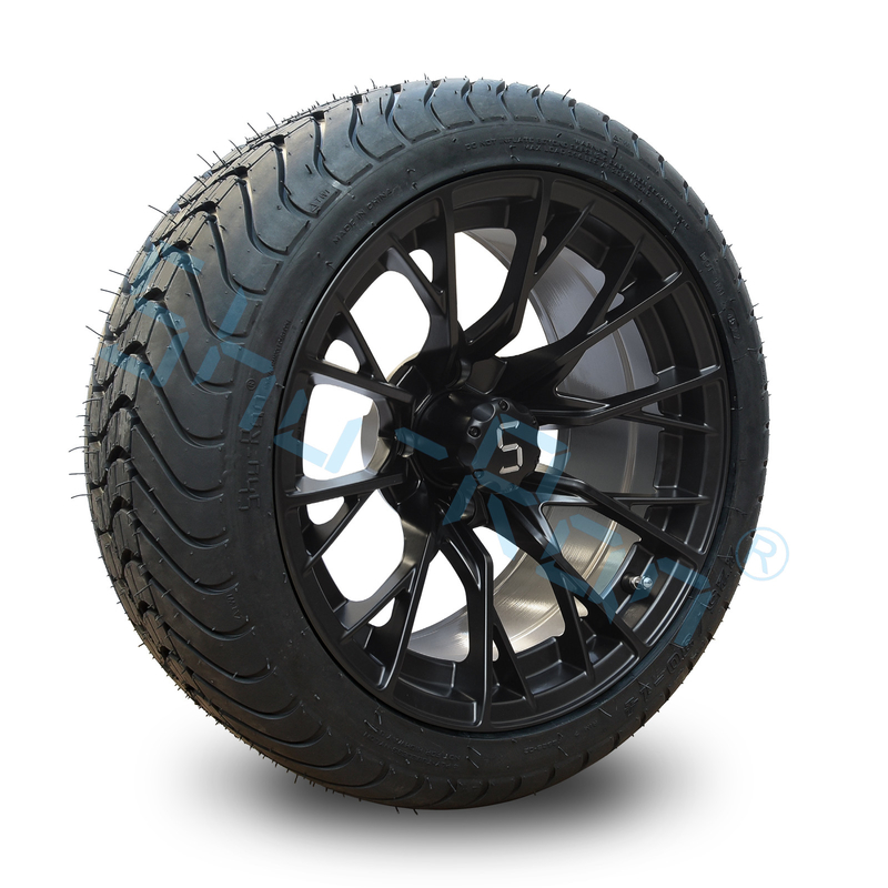 Ingrosso Glossy Black 14 pollici cerchi con DOT Approve pneumatici per carrelli da golf
