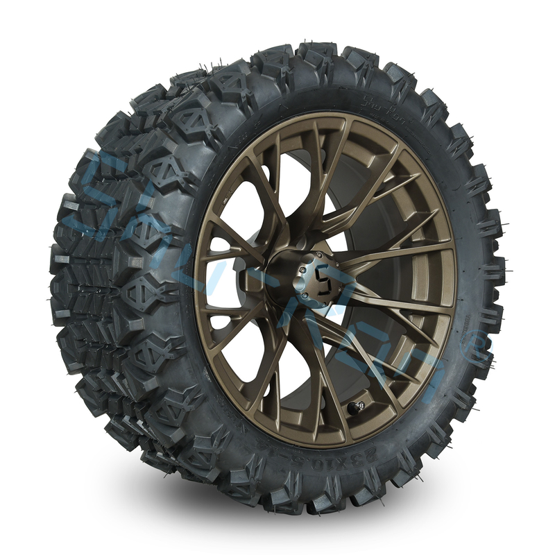 Carro da golf personalizzabile da 14 pollici ruote in bronzo e pneumatici off-road per le esigenze del cliente