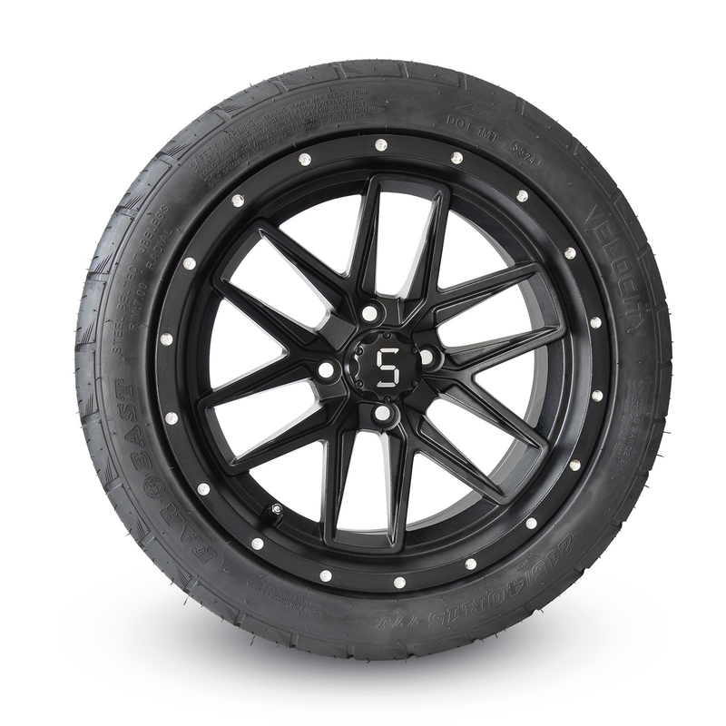 215/40R 15 pollici Golf Cart Matte Nero Ruote e pneumatici Facile da installare