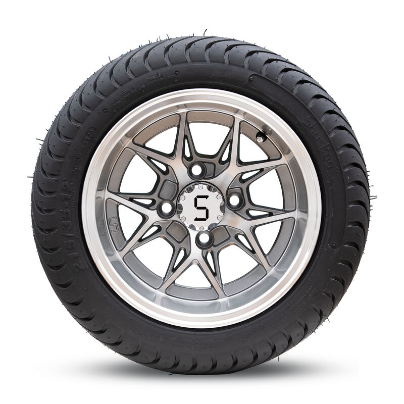 Ruote e pneumatici da 12 pollici con tappi a S e gomma a cromo adatti per auto club Ezgo Yamaha Golf Carts