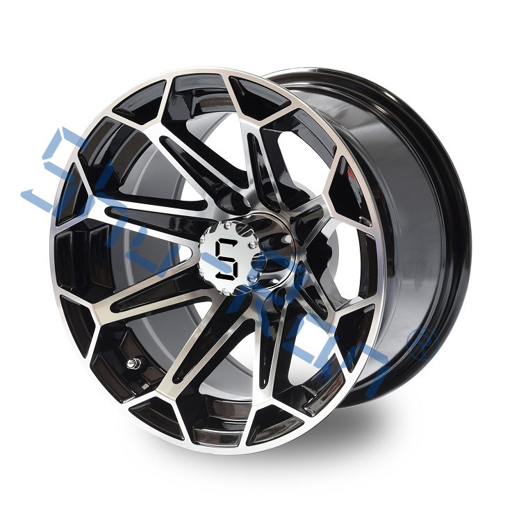 Carro da golf 12'/14' Machined/ Glossy Black Aluminici Rings per Club Car, EZGO, YMH Golf Carts