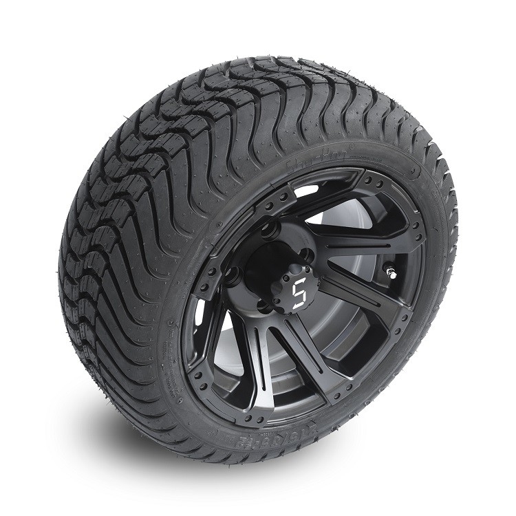 La via Matte Black Wheels a 12 pollici e 215/35-12 del carretto di golf stanca il modello DOT Rated di 4x4 Bolt