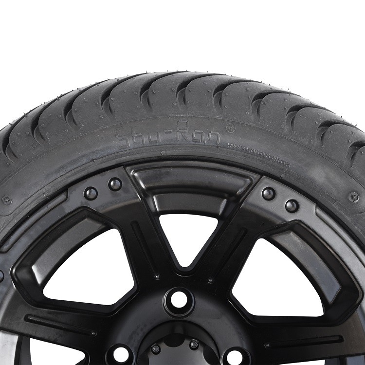 La via Matte Black Wheels a 12 pollici e 215/35-12 del carretto di golf stanca il modello DOT Rated di 4x4 Bolt