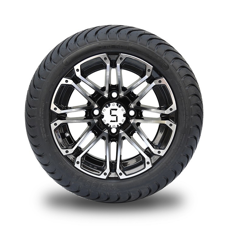 12 pollici di Machiend/ruote nere del carretto di golf e 215/35-12 DOT Street Tires Combo 4 pieghe
