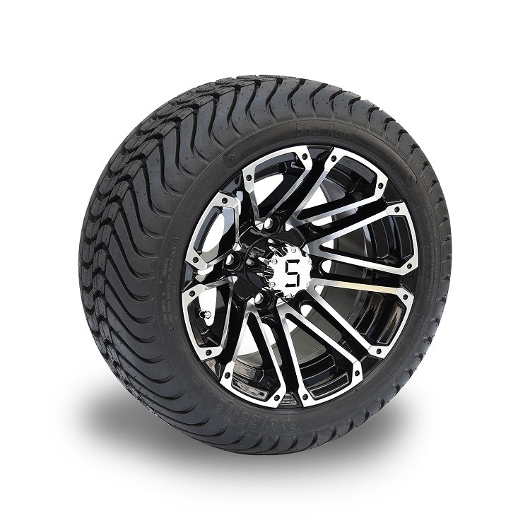 12 pollici di Machiend/ruote nere del carretto di golf e 215/35-12 DOT Street Tires Combo 4 pieghe