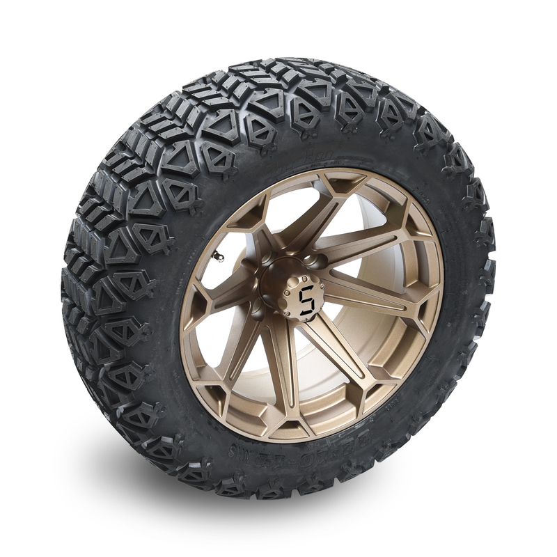 Ruota bronzea a 14 pollici del carretto di golf e gomma fuori strada 22x10-14 con le alette ed i cappucci concentrare