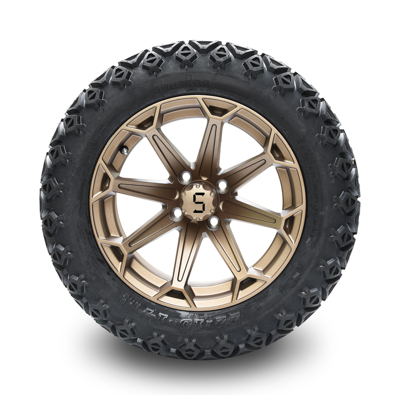 Ruota bronzea a 14 pollici del carretto di golf e gomma fuori strada 22x10-14 con le alette ed i cappucci concentrare