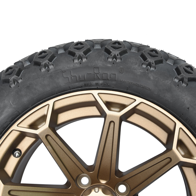 Ruota bronzea a 14 pollici del carretto di golf e gomma fuori strada 22x10-14 con le alette ed i cappucci concentrare