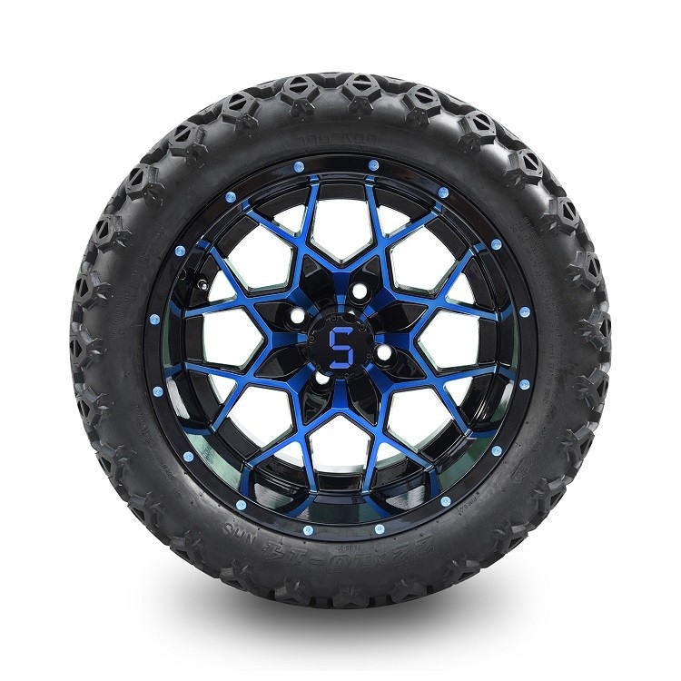 14 pollici di golf di blu del carretto/ruote nere e 22*10-14 tutte le gomme del terreno