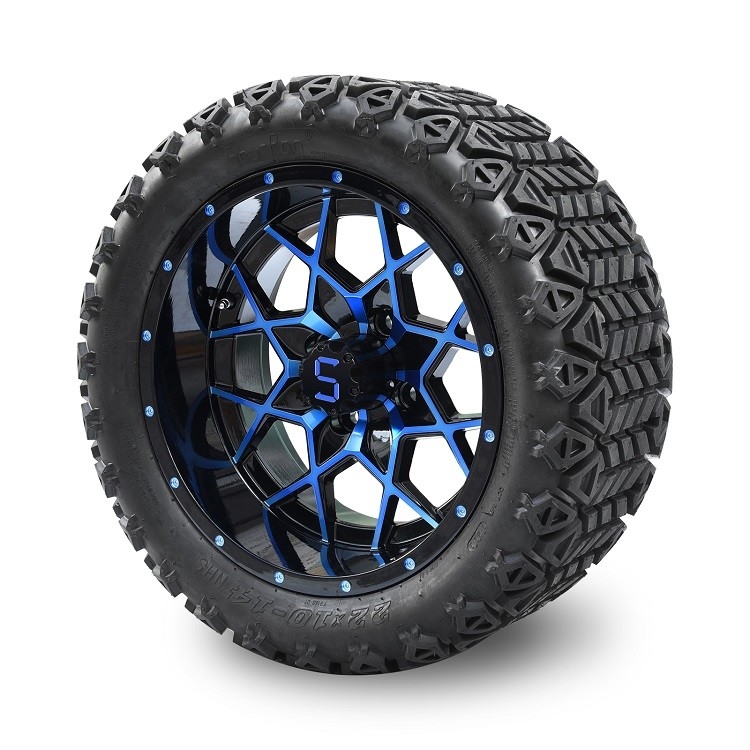 14 pollici di golf di blu del carretto/ruote nere e 22*10-14 tutte le gomme del terreno