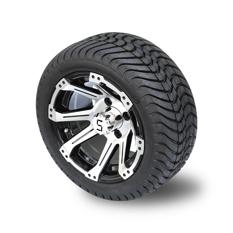 Il carretto di golf a 12 pollici di alluminio nero spinge e stanca 215 35 12 con 8 raggi