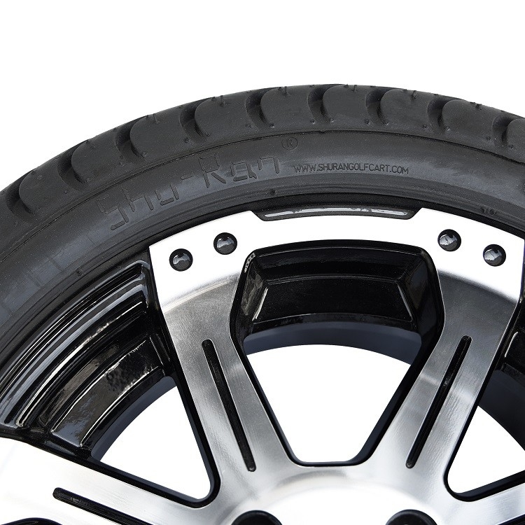 Il carretto di golf a 12 pollici di alluminio nero spinge e stanca 215 35 12 con 8 raggi