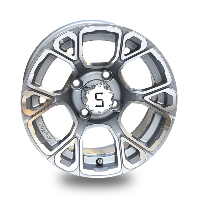 A 12 pollici del carretto di golf lavorato/ruote di alluminio del Gunmetal compreso il modello concentrare dei cappucci 4x4 (101.6mm) Bolt