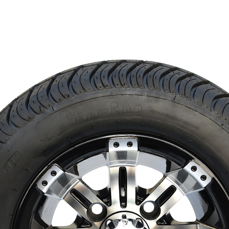 205/50-10 DOT Low Profile Street Tires ed il carretto di golf a 10 pollici hanno lavorato/pieghe combinata ruote nere lucide le 4 stimate
