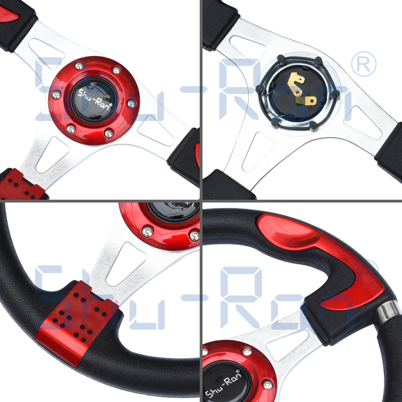 Volante su ordinazione rosso del carretto di golf F1 per l'automobile del club, EZGO e Yamaha