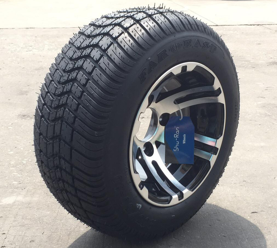 205/50-10 DOT Low Profile Street Tires ed il carretto di golf a 10 pollici hanno lavorato/pieghe combinata ruote nere lucide le 4 stimate